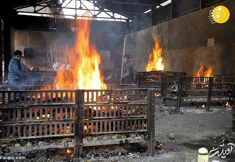 (ویدئو) دهشت آخرالزمانی با سوزاندن قربانیان کرونا در هند (ویدئو) دهشت آخرالزمانی با سوزاندن قربانیان کرونا در هند